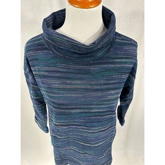 T by Talbots cowl neck pullover blue gray size Medium long sleeve - Picture 6 of 6